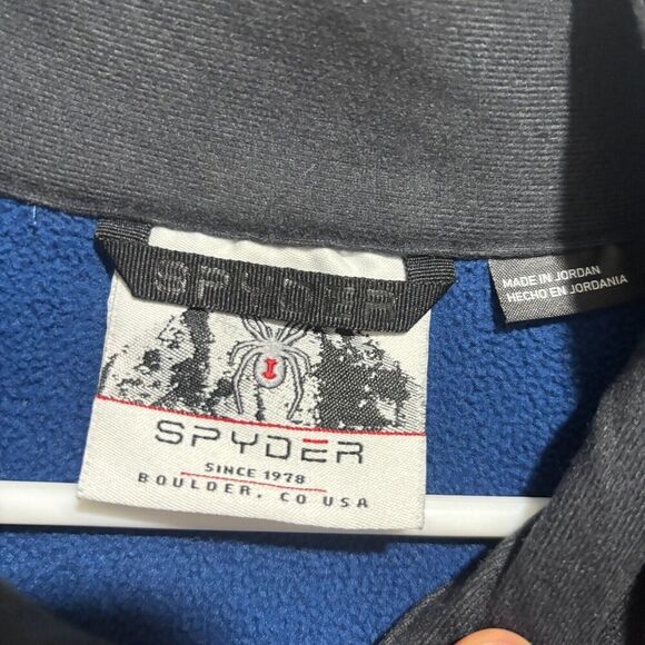 Spyder Men's Jacket Bandit Blue X-Large Half Zip Gait Knit Pullover Fleece - Picture 10 of 12